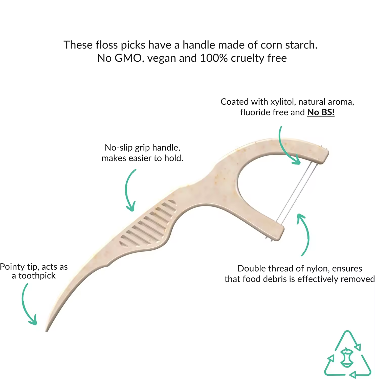 Wheat Straw Flosser Stick